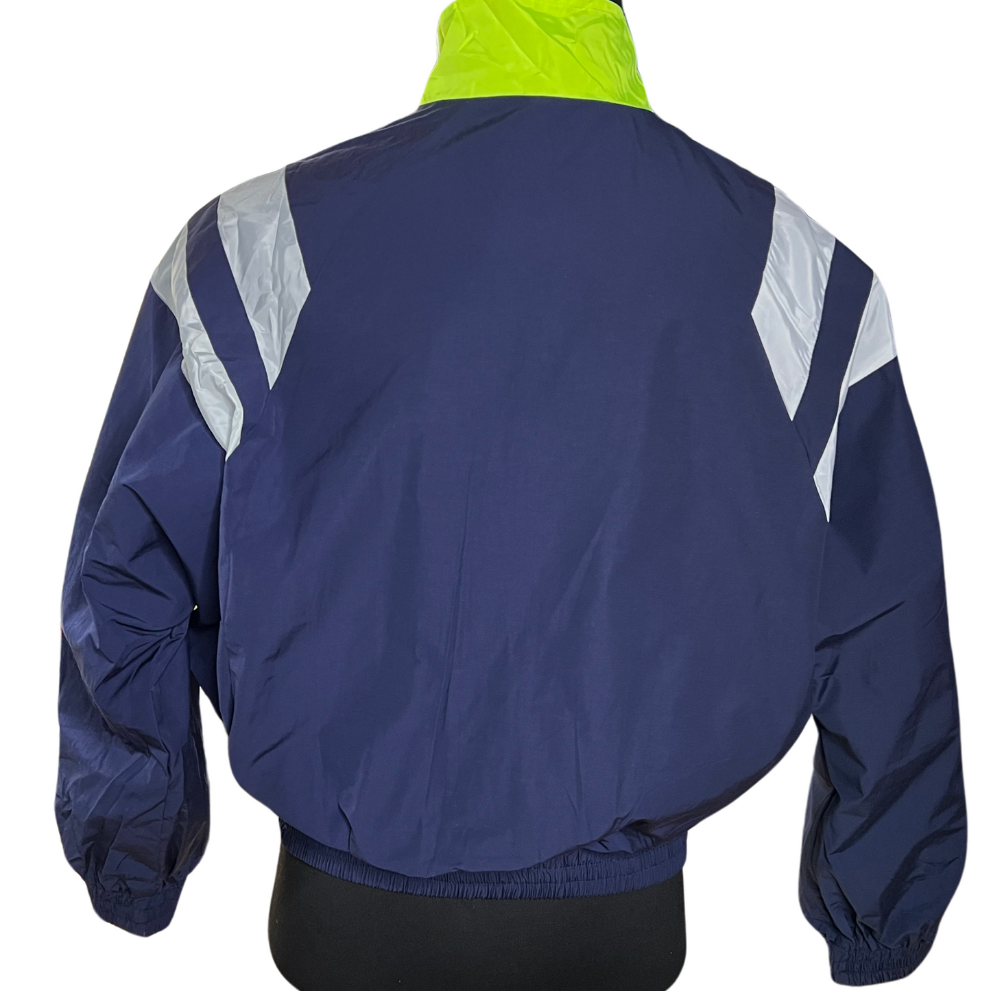BeEyeConic “Get Fresh” Nylon Track Jacket (Navy Blue + Chartreuse)